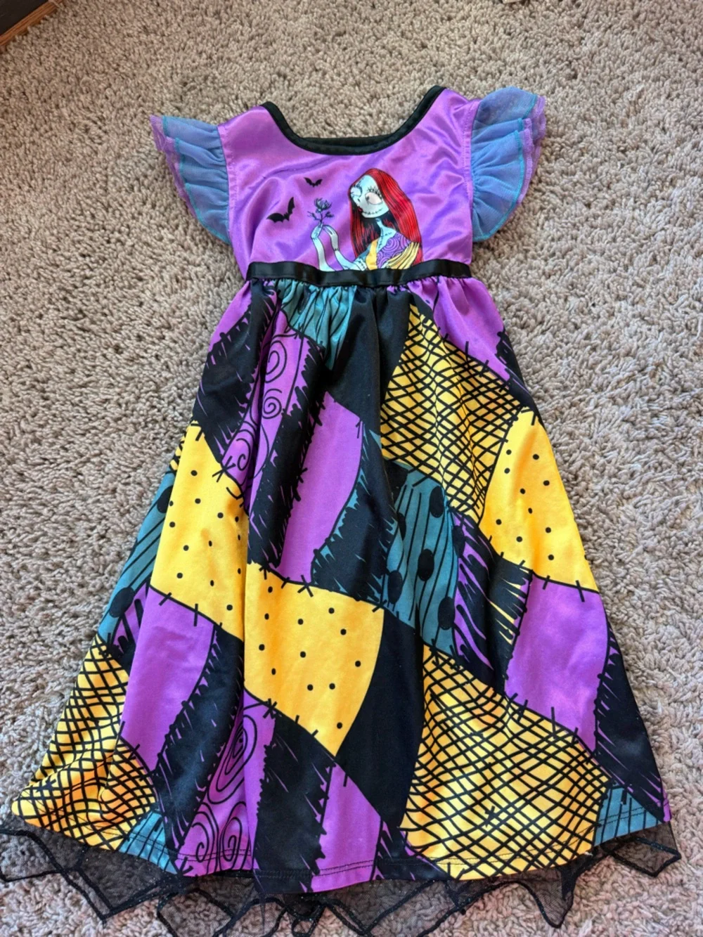 Nightmare Before Christmas Disney Nightgown Vibrant Patchwork Print Dress - Picture 1 of 2
